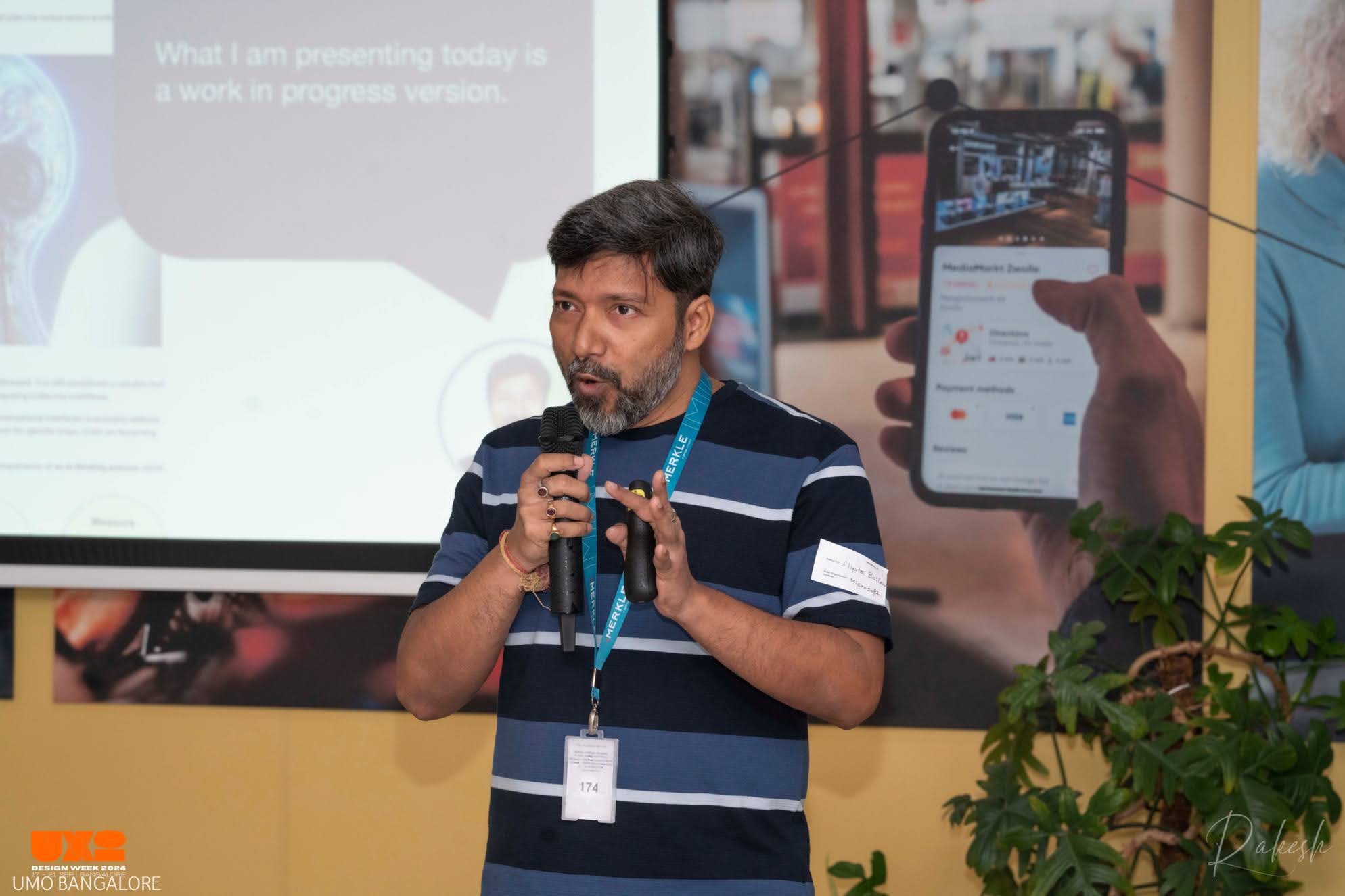 Alipta Ballav speaking at UX India in Bangalore.
